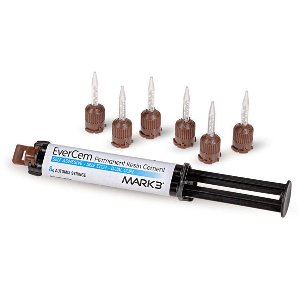 Mark3 5385 EverCem Permanent Resin Cement Universal Dual Cure Automix Syringe 8 Gm + Mixing Tips Mark3 5385 EverCem Permanent Resin Cement Universal Dual Cure Automix Syringe 8 Gm + Mixing Tips